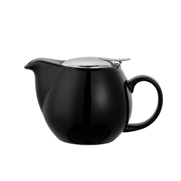 Service Ideas Ceramic Teapot, 16 oz. - Black