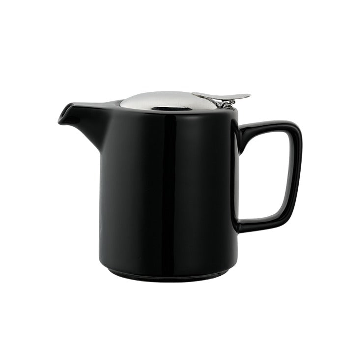 Service Ideas Ceramic Teapot, 16 oz. - Black