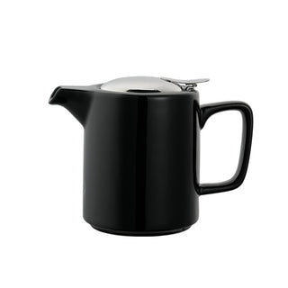 Service Ideas Ceramic Teapot, 16 oz. - Black