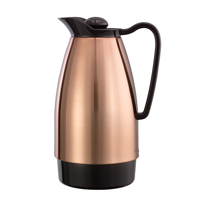 Service Ideas Classic Stainless Steel Coffee Carafe Server, 6 3/4" Long, Copper - 1 Liter 33.8 oz.