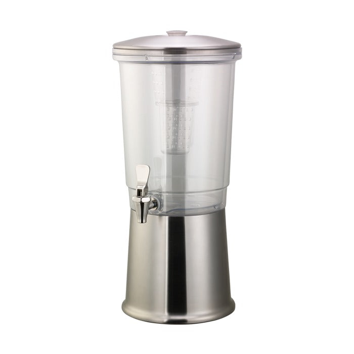 Service Ideas Elite Beverage Dispenser, 3 gal. - Clear Silver / Brushed