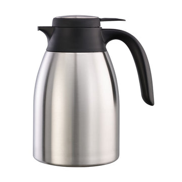 Service Ideas Flow Control Coffee Carafe Server, Silver - 1.2 Liters 40.5 oz.