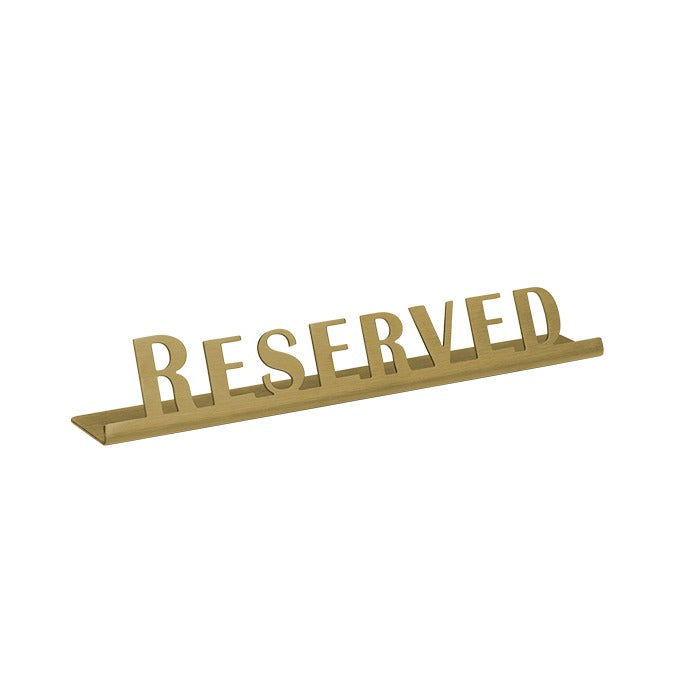 Service Ideas 1C-ST Sign, 1" Wide, Gold - 6 1/4" "Reserved"