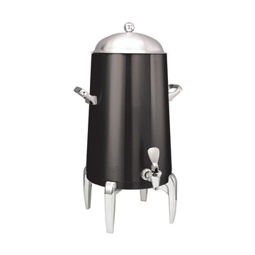 Service Ideas Flame Free Thermo-Urn Stainless Steel Coffee Chafer Urn, 5 gal. - Black Onyx Domed Lid