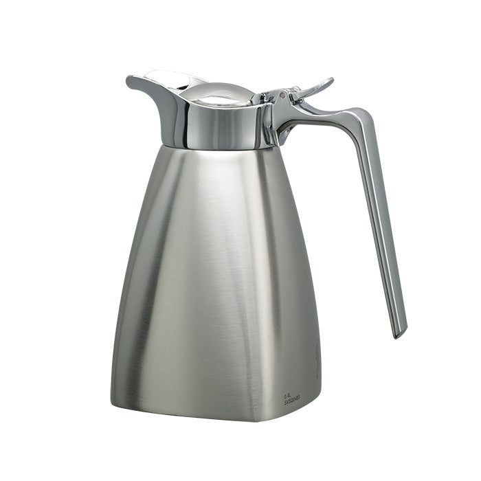 Service Ideas Square Server Stainless Steel Coffee Carafe Server, Silver - 0.4 Liter 13.5 oz.