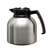 Service Ideas Brew 'N' Pour Stainless Steel Coffee Carafe Server, 1.9 Liters 64.2 oz., Silver - Black