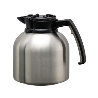 Service Ideas Brew 'N' Pour Stainless Steel Coffee Carafe Server, 1.9 Liters 64.2 oz., Silver - Black