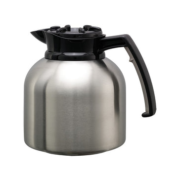 Service Ideas Brew 'N' Pour Stainless Steel Coffee Carafe Server, 1.9 Liters 64.2 oz., Silver - Black