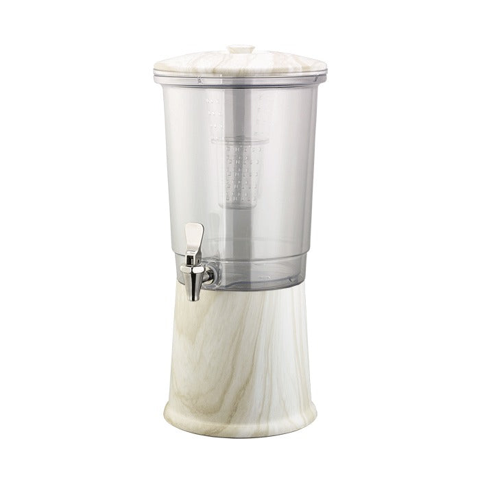 Service Ideas Elite Beverage Dispenser, 3 gal. - Clear White / Faux Marble