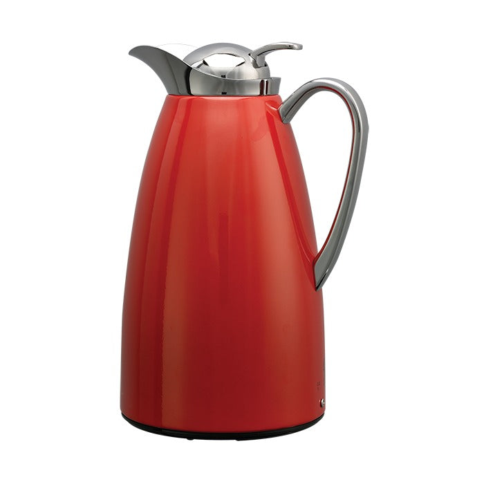 Service Ideas Classy Stainless Steel Coffee Carafe Server, 1 Liter 33.8 oz. - Red / Powder-Coated