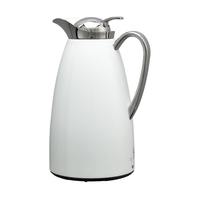 Service Ideas Classy Stainless Steel Coffee Carafe Server, 1 Liter 33.8 oz. - White / Powder-Coated