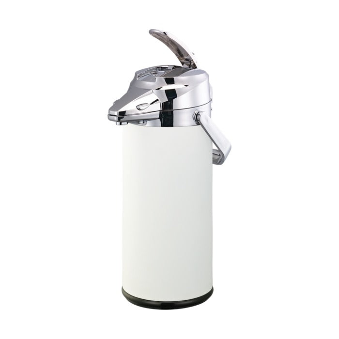 Service Ideas Signa-Air Stainless Steel Airpot, 2.2 Liters - White