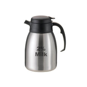 Service Ideas SteelVac Insulated Creamer, 1.5 Liters 50.7 oz., Silver - "2% Milk"