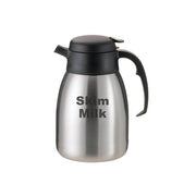 Service Ideas SteelVac Insulated Creamer, 1.5 Liters 50.7 oz., Silver - "Skim Milk"