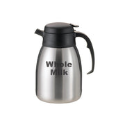 Service Ideas SteelVac Insulated Creamer, 1.5 Liters 50.7 oz., Silver - "Whole Milk"