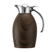 Service Ideas Nicollet Stainless Steel Carafe Server, 1 Liter 33.8 oz. - Brown / Wood