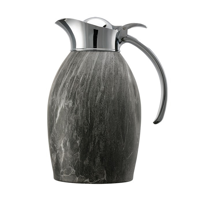 Service Ideas Nicollet Stainless Steel Carafe Server, 1 Liter 33.8 oz. - Gray / Faux Marble