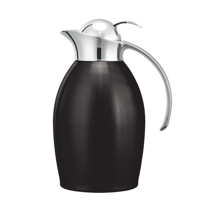 Service Ideas Nicollet Stainless Steel Carafe Server, 1 Liter 33.8 oz. - Black
