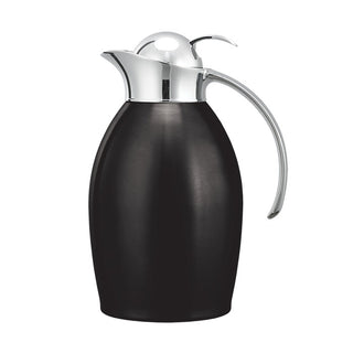 Service Ideas Nicollet Stainless Steel Carafe Server, 1 Liter 33.8 oz. - Black