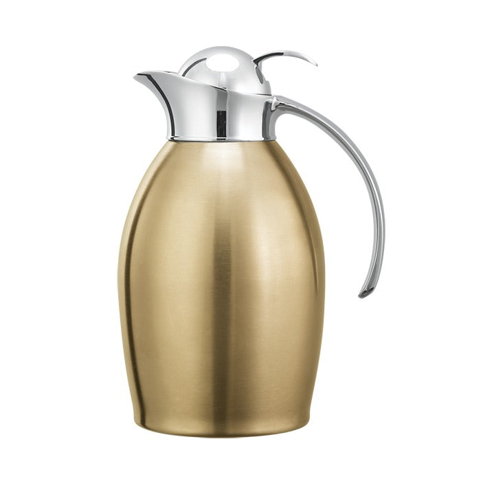 Service Ideas Nicollet Stainless Steel Carafe Server, 1 Liter 33.8 oz. - Gold