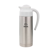 Service Ideas SteelVac Insulated Creamer, 1 Liter 33.8 oz., Silver - S2SN1002PCTETWHT