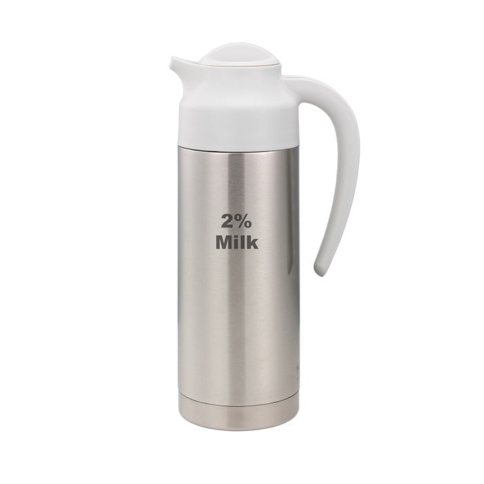 Service Ideas SteelVac Insulated Creamer, 1 Liter 33.8 oz., Silver - S2SN1002PCTETWHT