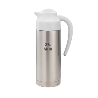 Service Ideas SteelVac Insulated Creamer, 1 Liter 33.8 oz., Silver - S2SN1002PCTETWHT