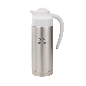 Service Ideas SteelVac Insulated Creamer, 1 Liter 33.8 oz., Silver - S2SN1002PCTETWHT