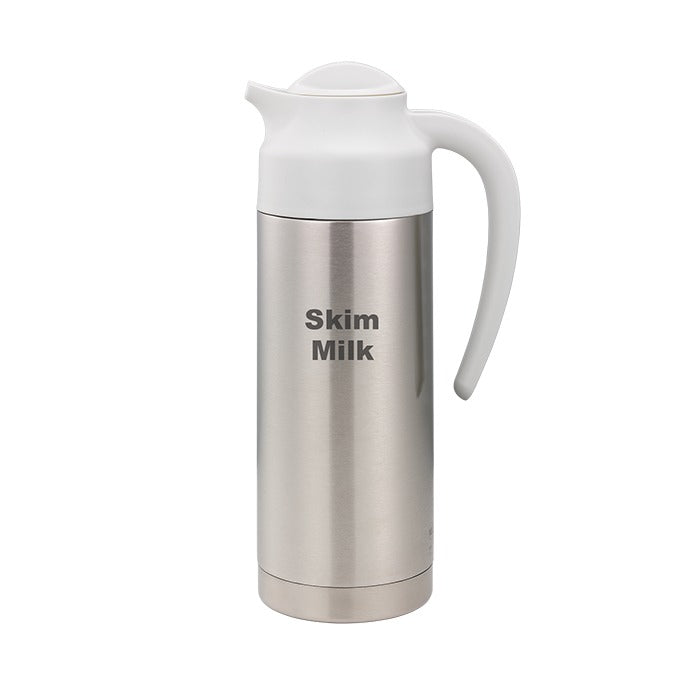 Service Ideas SteelVac Insulated Creamer, 1 Liter 33.8 oz., Silver - S2SN100SMETWHT
