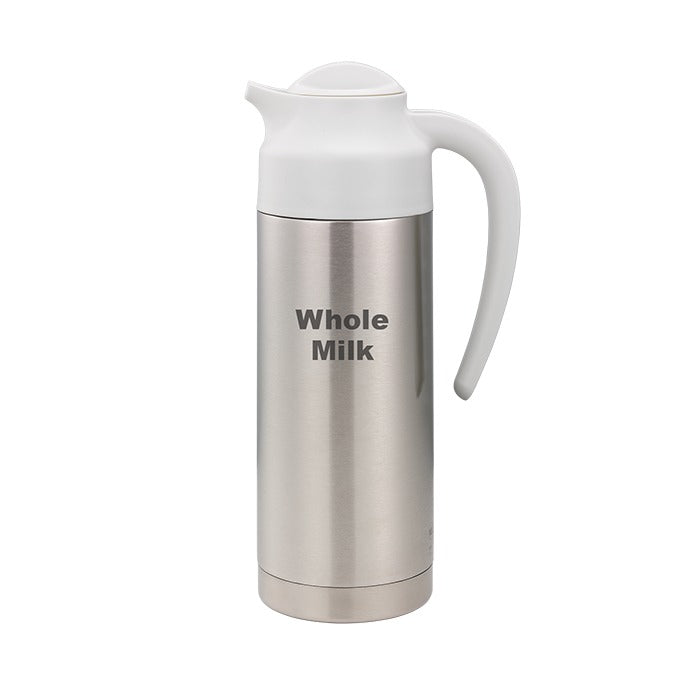 Service Ideas SteelVac Insulated Creamer, 1 Liter 33.8 oz., Silver - S2SN100WHOLEETWHT