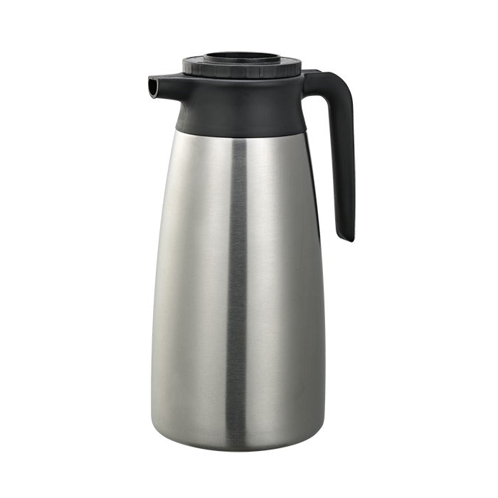 Service Ideas SteelVac Coffee Carafe Server, 1.9 Liters 64.2 oz., Silver - 7"