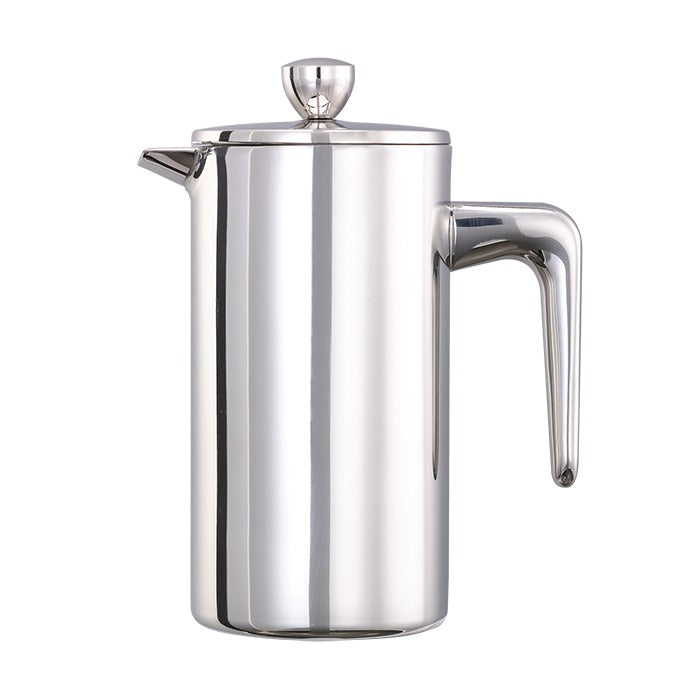 Service Ideas Stainless Steel French Press, Silver - 0.35 Liter 12 oz.