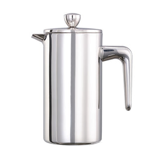 Service Ideas Stainless Steel French Press, Silver - 0.35 Liter 12 oz.
