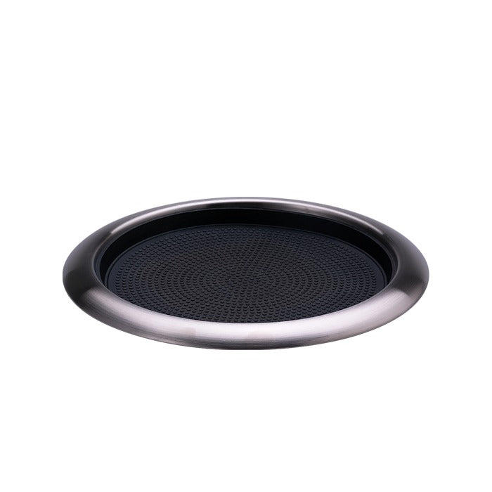 Service Ideas Metallic Elements Serving Tray, 1" High, 12/Case - Black Gray