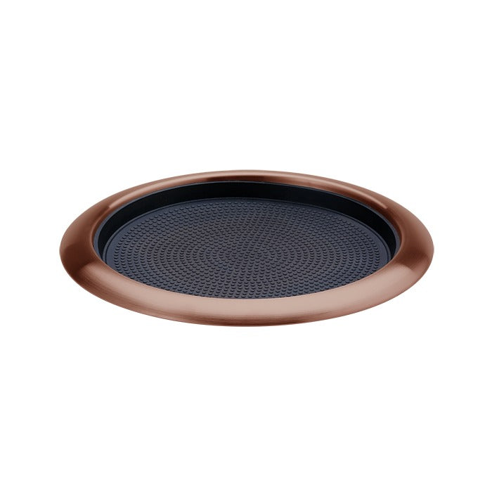 Service Ideas Metallic Elements Serving Tray, 1" High, 12/Case - Black Rose Gold
