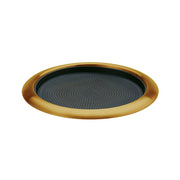 Service Ideas Metallic Elements Serving Tray, 1" High, 12/Case - Black Gold