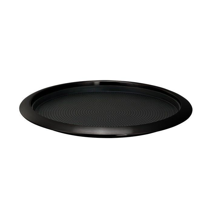 Service Ideas Metallic Elements Serving Tray, 1" High, 12/Case - Black