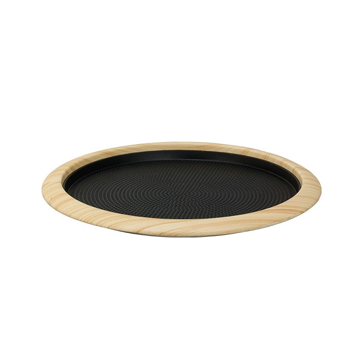 Service Ideas Natural Elements Serving Tray, 1" High, 12/Case - Beige Black