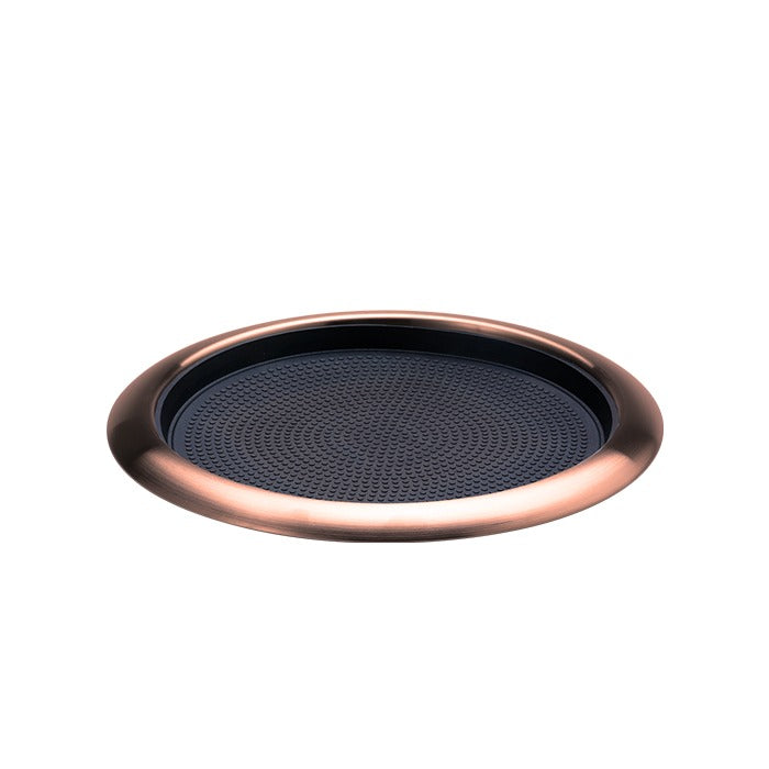 Service Ideas Metallic Elements Serving Tray, 1" High, 12/Case - Black Rose Gold