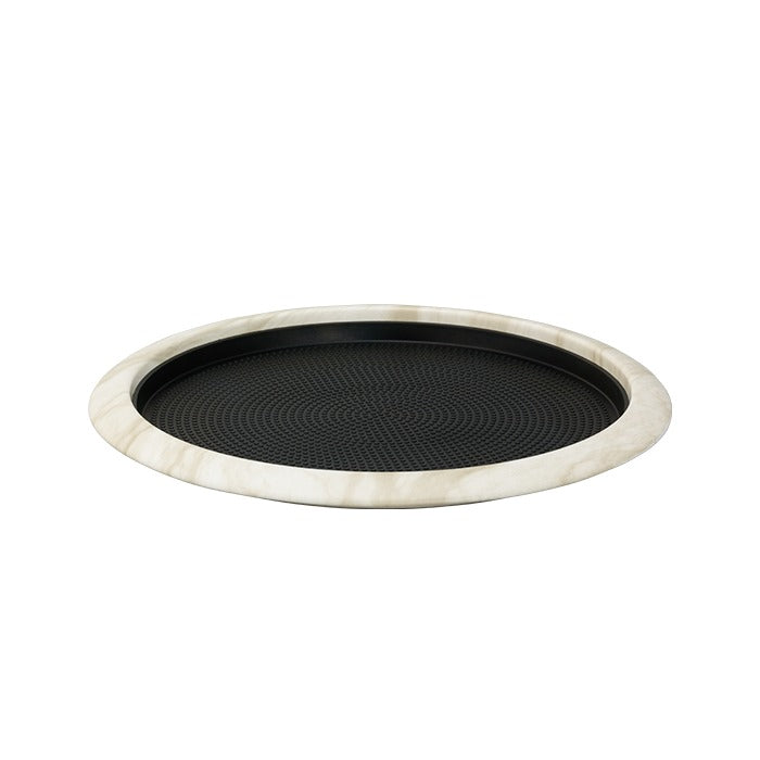 Service Ideas Natural Elements Serving Tray, 1" High, 12/Case - Black White