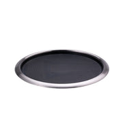 Service Ideas Metallic Elements Serving Tray, 1" High, 12/Case - Black Silver