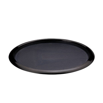 Service Ideas Metallic Elements Serving Tray, 1" High, 12/Case - Black