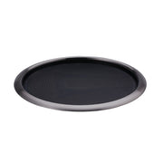 Service Ideas Metallic Elements Serving Tray, 1" High, 12/Case - Black Gray