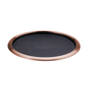 Service Ideas Metallic Elements Serving Tray, 1" High, 12/Case - Black Rose Gold