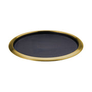 Service Ideas Metallic Elements Serving Tray, 1" High, 12/Case - Black Gold