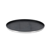 Service Ideas Modern Edge Serving Tray, 12" Diameter, 12/Case - Black Silver