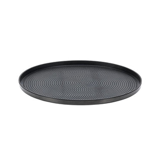 Service Ideas Modern Edge Serving Tray, 12" Diameter, 12/Case - Black