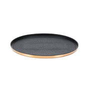 Service Ideas Modern Edge Serving Tray, 12" Diameter, 12/Case - Black Rose Gold