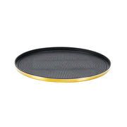 Service Ideas Modern Edge Serving Tray, 12" Diameter, 12/Case - Black Gold