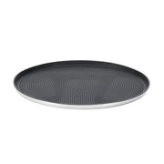 Service Ideas Modern Edge Serving Tray, 14" Diameter, 12/Case - Black Silver